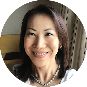 Close up of the face of a beautiful Asian woman.