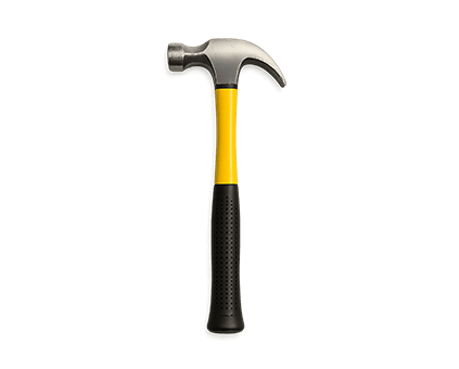 Hammer tool isolated on a transparent background.