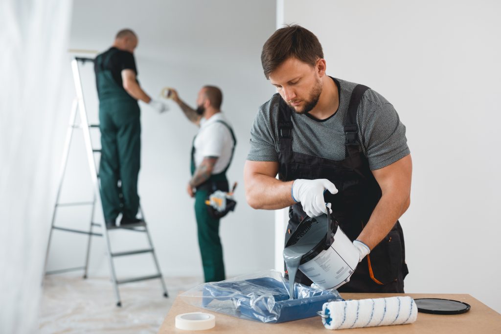 Painters using premium paints and tools to provide flawless, long-lasting results with professional painting services.
